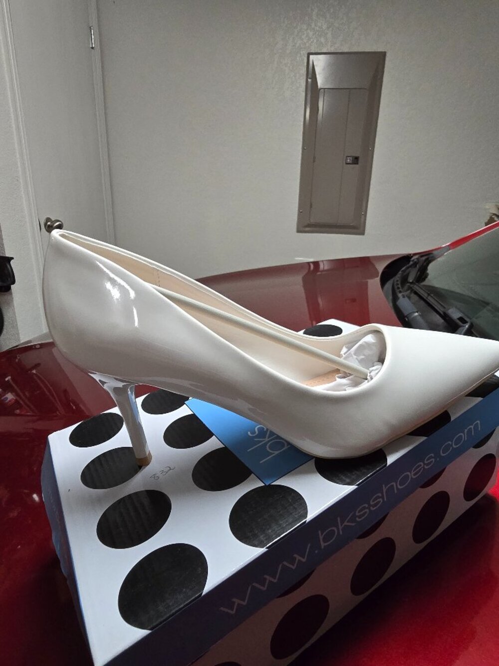White pump heels